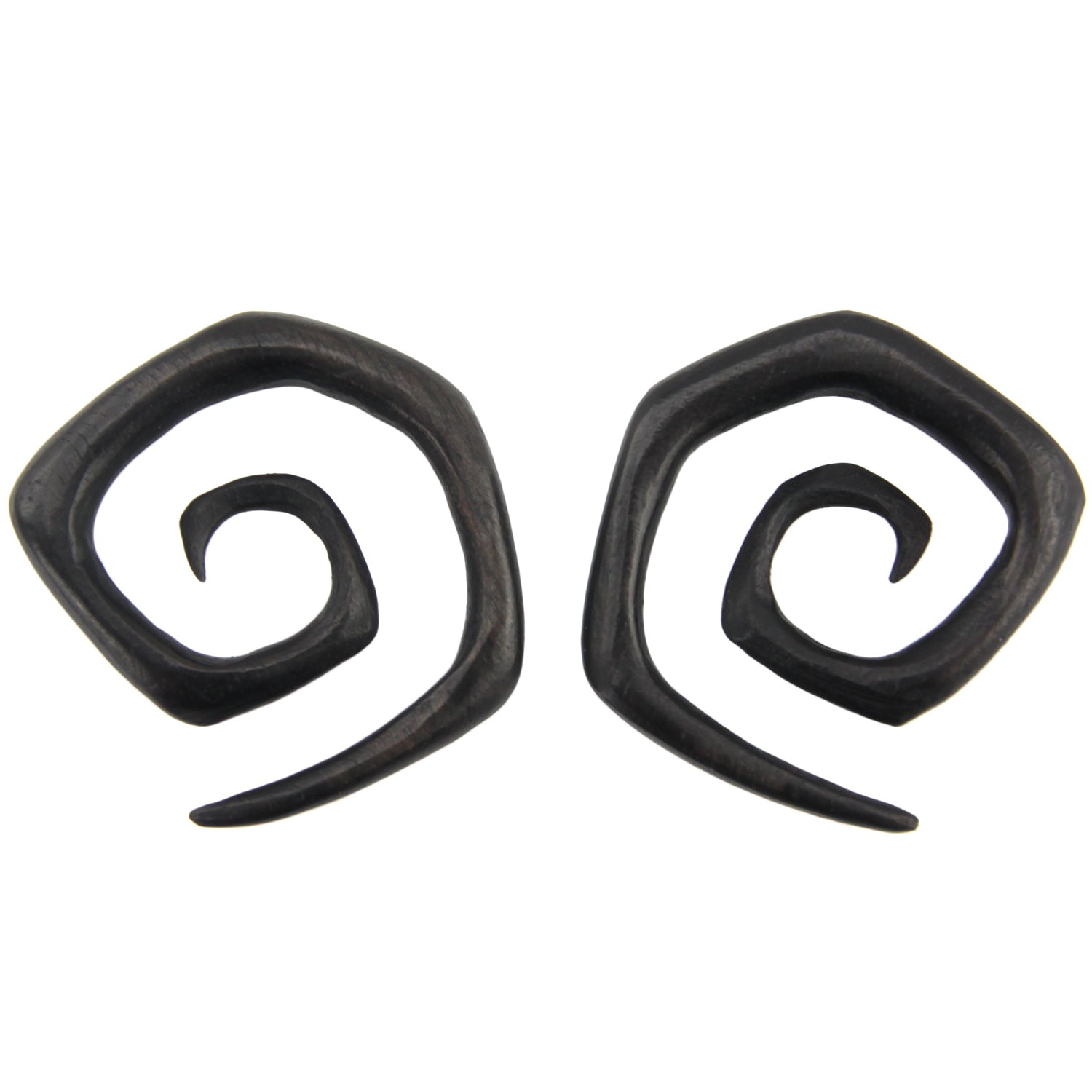 Hand Carved Areng Wood Spiral Square Ear Plugs – Evolatree Jewelry