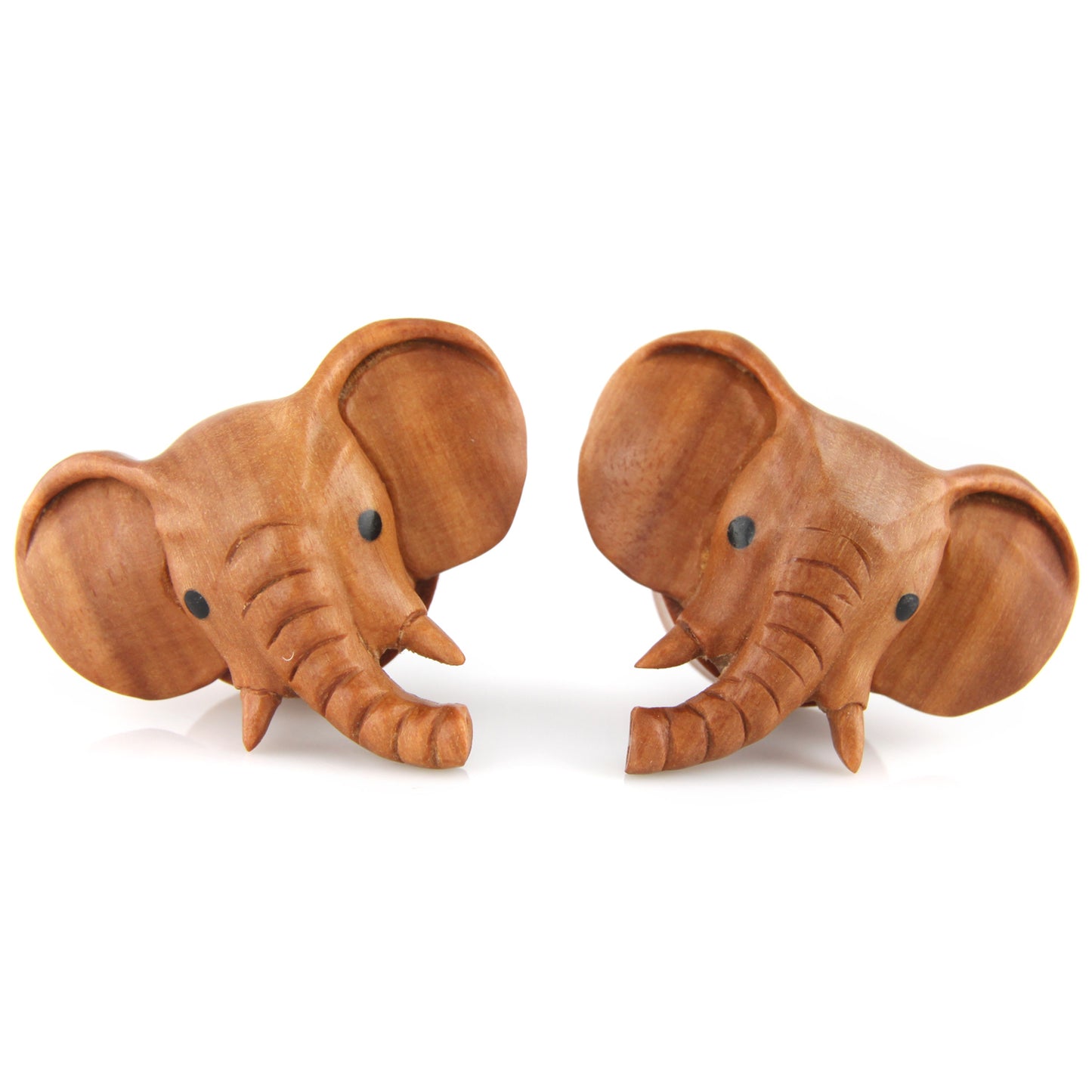 Hand Carved Wood Elephant Ear Plugs – image 4 – Evolatree Jewelry