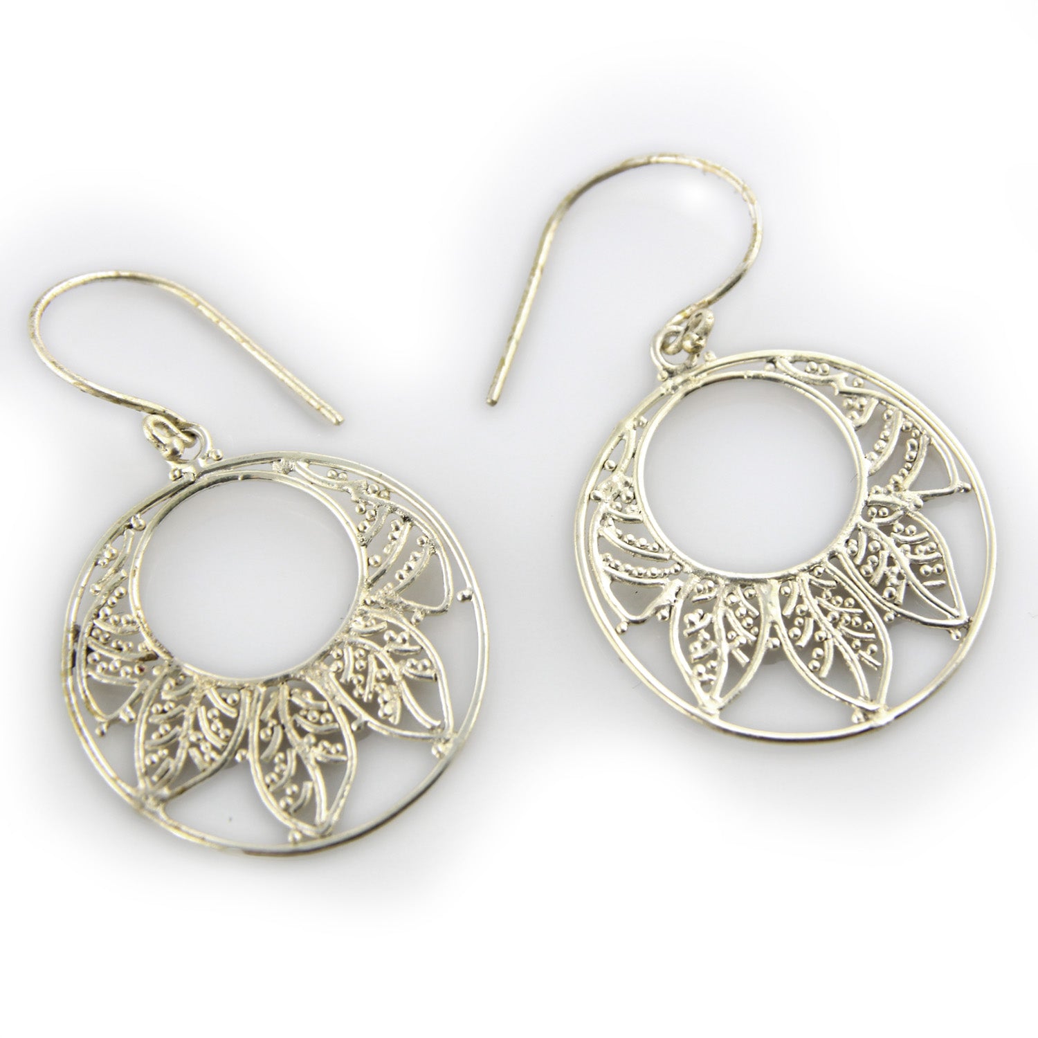 Handcrafted Silver-Plated Small Leaf Hook Earrings - Style 0044 – Evolatree Jewelry