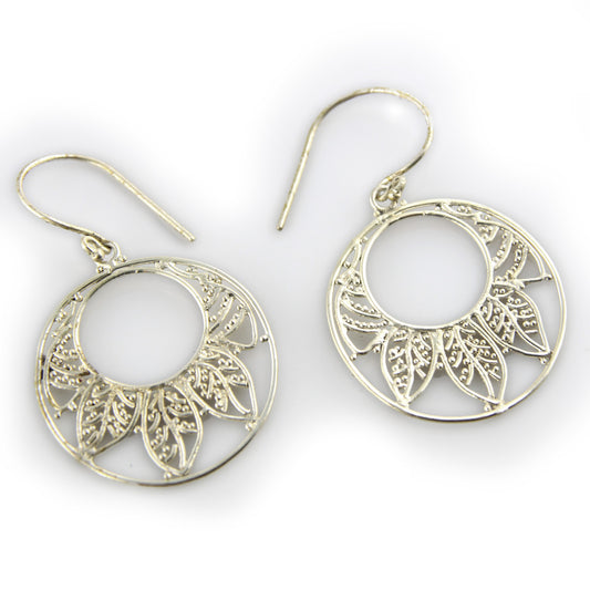 Handcrafted Silver-Plated Small Leaf Hook Earrings - Style 0044 – Evolatree Jewelry
