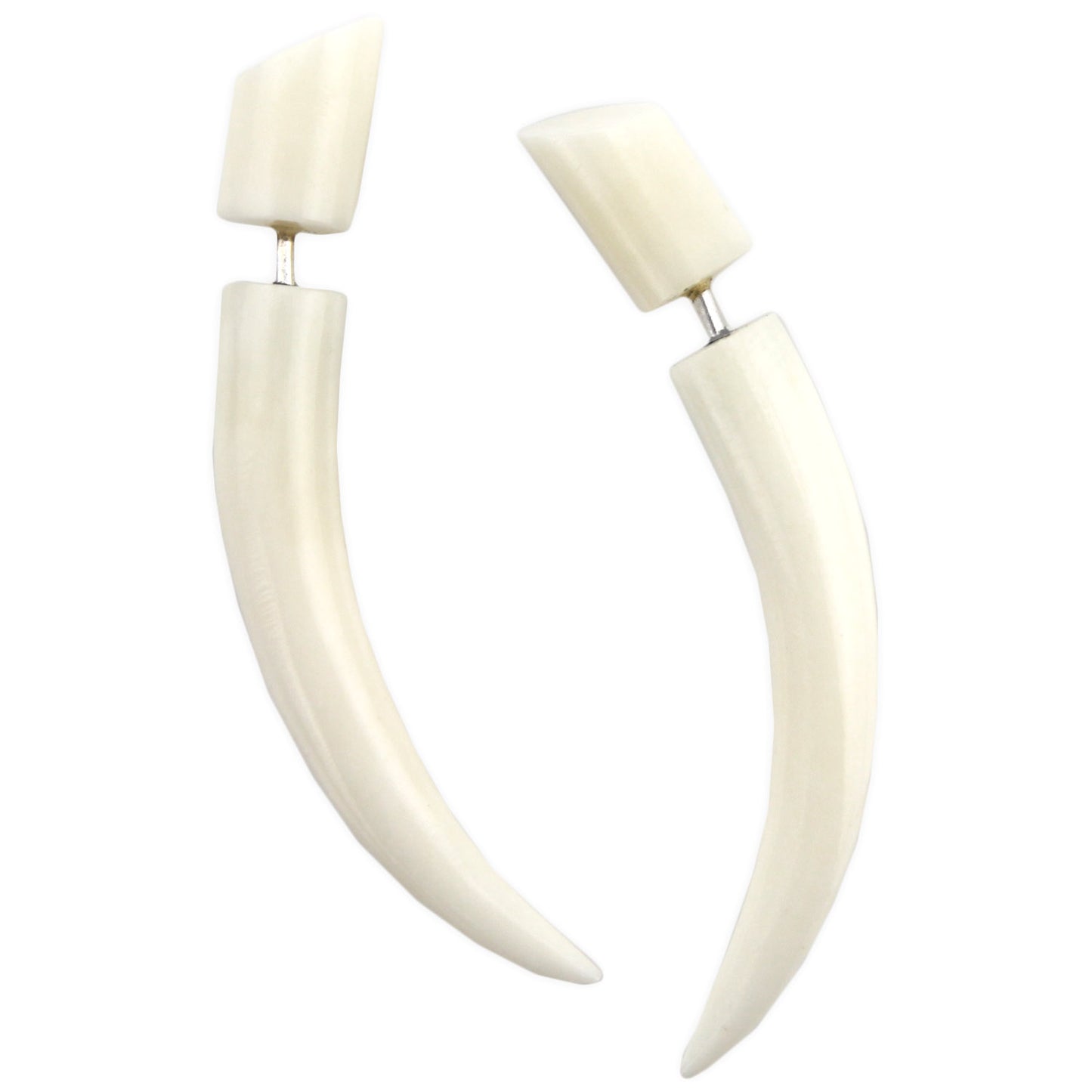 Curved Ear Spike Fake Gauge Earrings - Non-Piercing Cheater Plugs – image 4 – Evolatree Jewelry