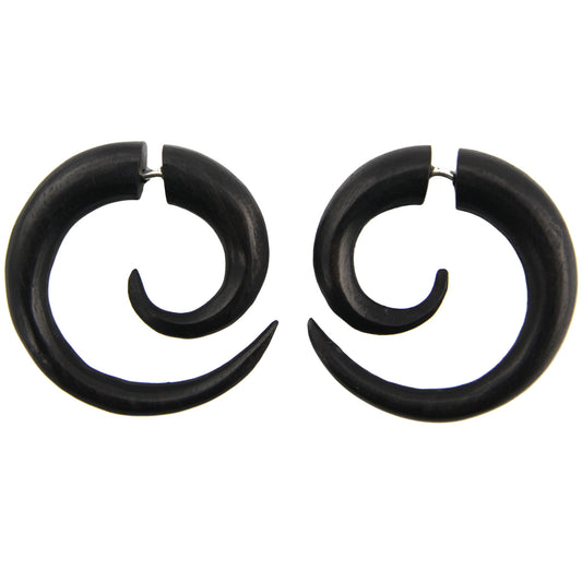 Spiral Fake Gauge Earrings - Non-Piercing Cheater Plugs – Evolatree Jewelry