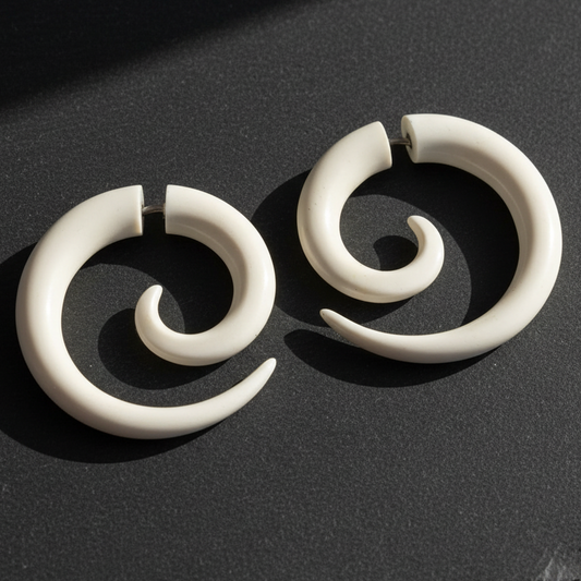 Spiral Fake Gauge Earrings - Non-Piercing Cheater Plugs