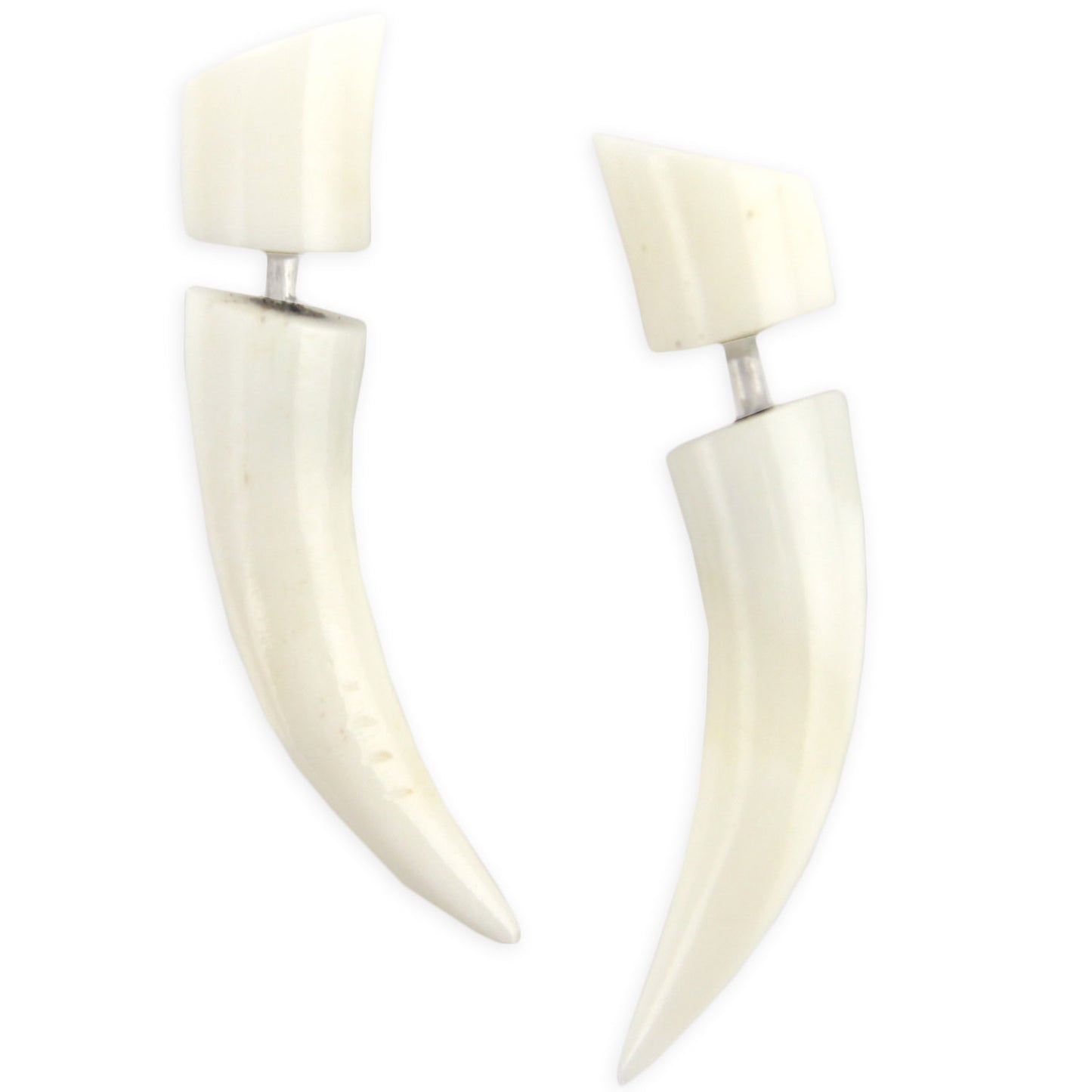 Curved Ear Spike Fake Gauge Earrings - Non-Piercing Cheater Plugs – image 2 – Evolatree Jewelry