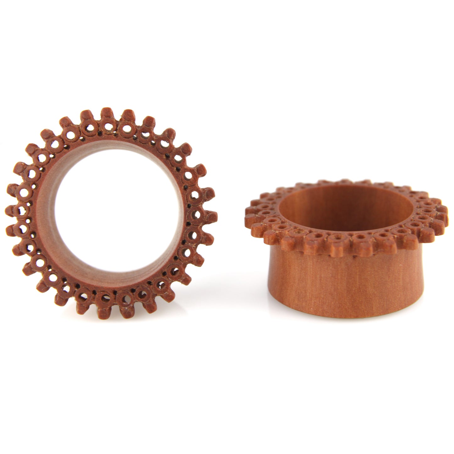 Hand Carved Fractal Sun Ear Plugs – image 7 – Evolatree Jewelry