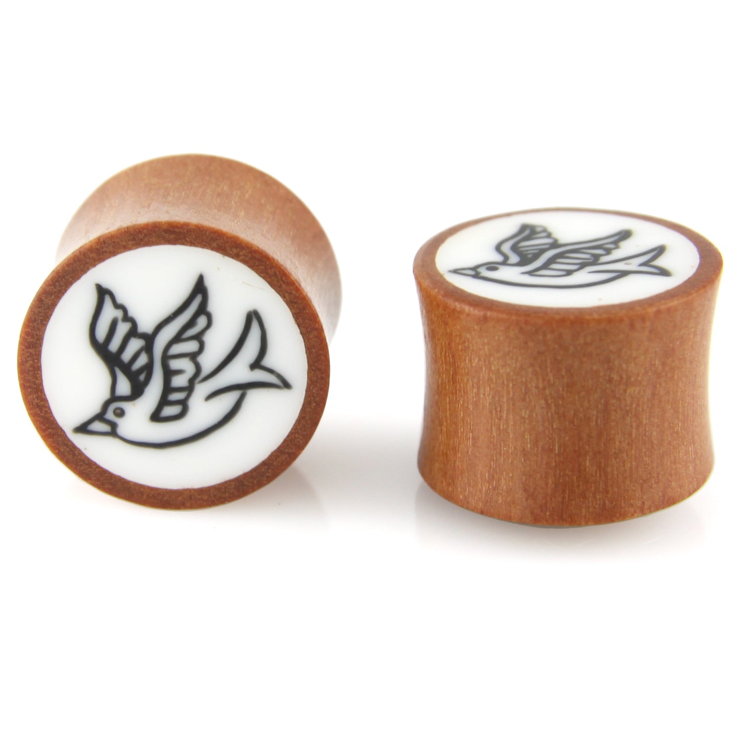 Hand Carved Resin & Wood Sparrow Ear Plugs – Evolatree Jewelry
