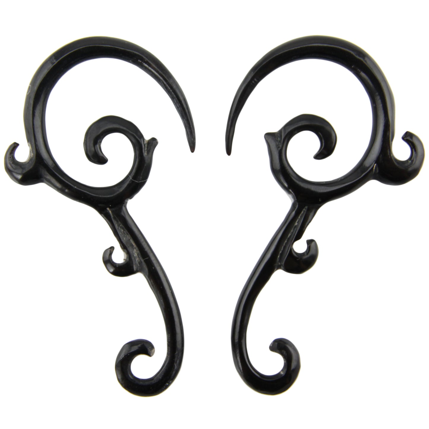 Hand Carved Horn Spiral Loop Filigree Ear Gauges - 3mm / 8g – Evolatree Jewelry