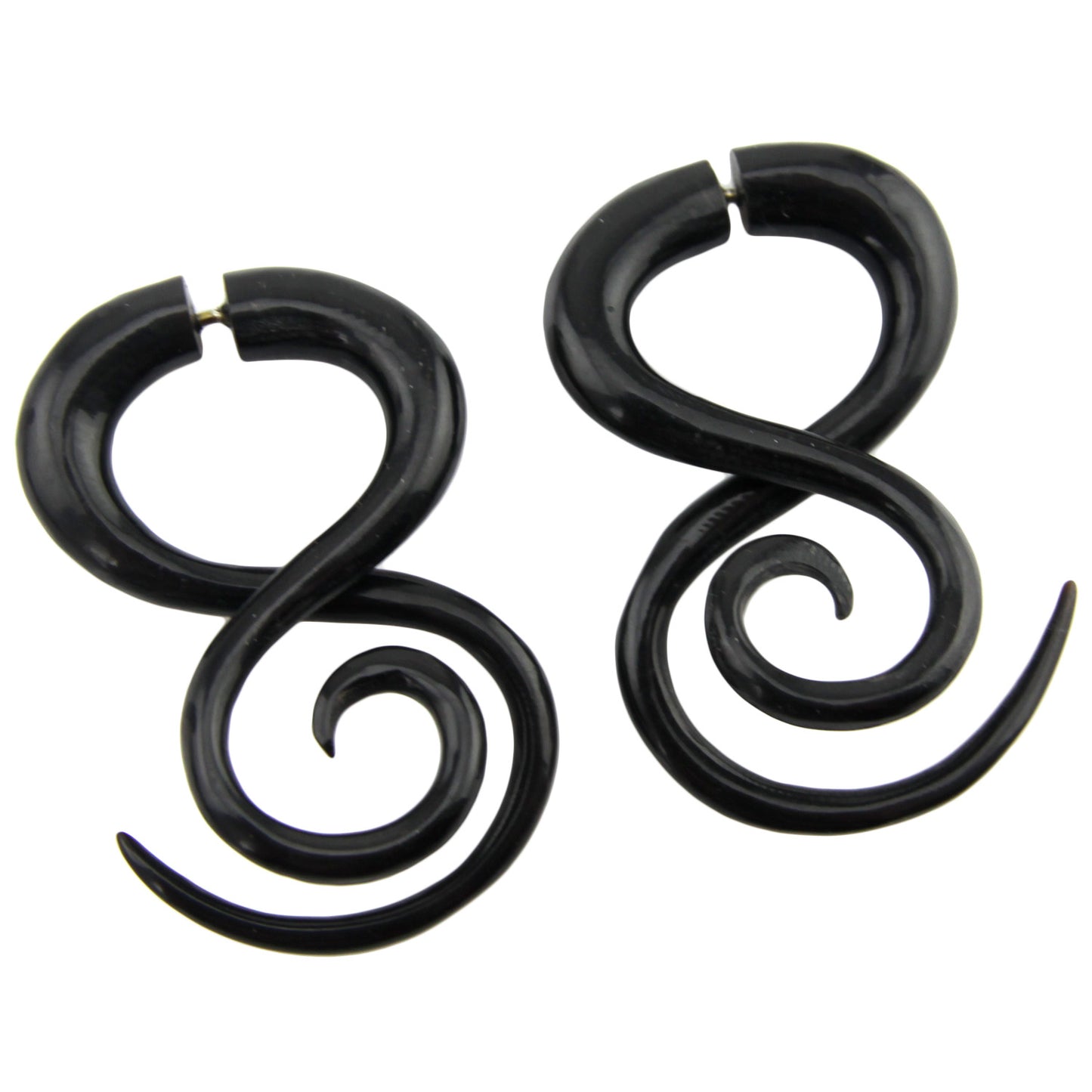 3D Loop Swirl Fake Gauge Earrings - Non-Piercing Cheater Plugs – Evolatree Jewelry