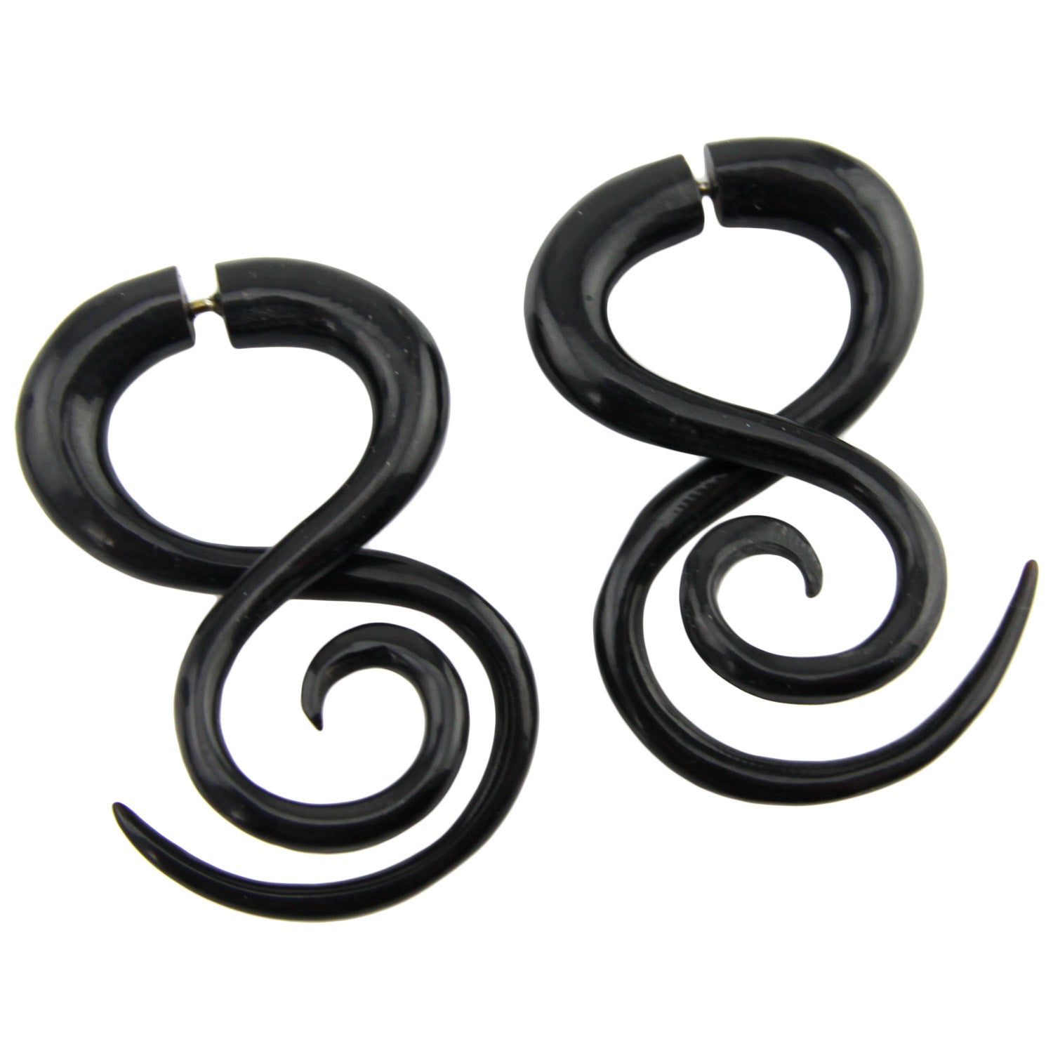 3D Loop Swirl Fake Gauge Earrings - Non-Piercing Cheater Plugs – Evolatree Jewelry