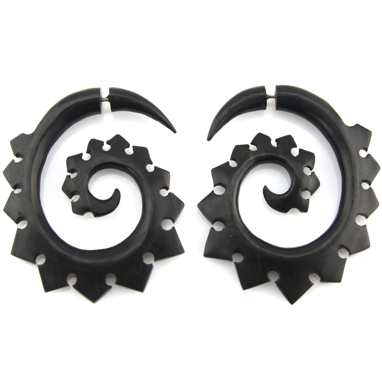 Ninja Swirl Fake Gauge Earrings - Non-Piercing Cheater Plugs – Evolatree Jewelry
