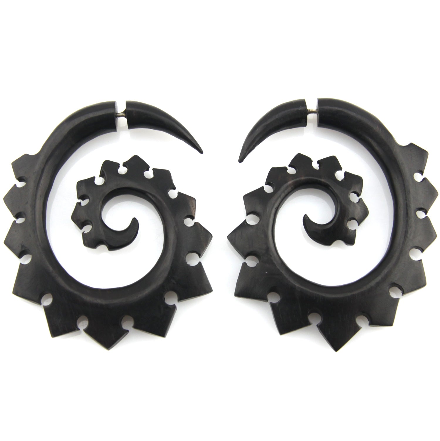 Ninja Swirl Fake Gauge Earrings - Non-Piercing Cheater Plugs – Evolatree Jewelry