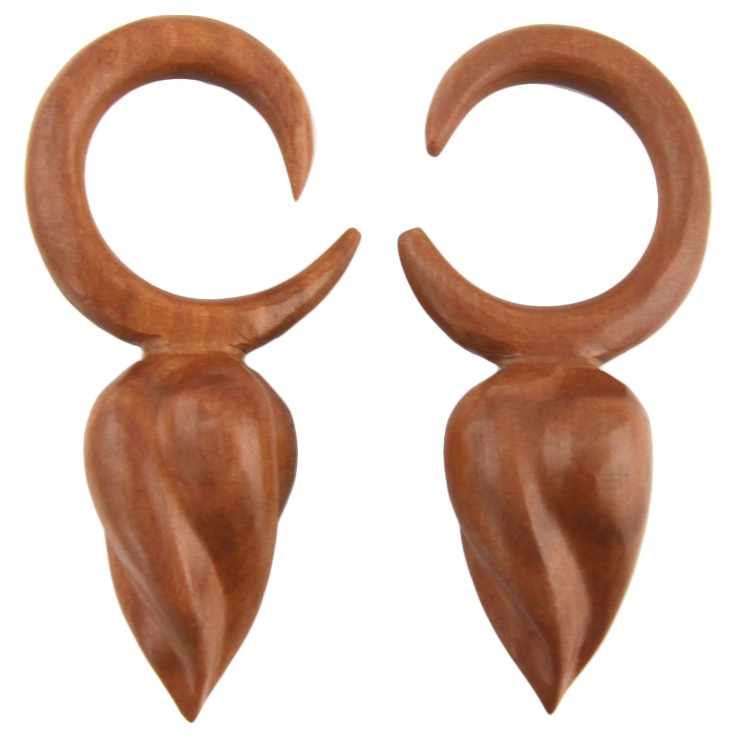 Hand Carved Saba Wood Spiral Drop Ear Plugs – Evolatree Jewelry