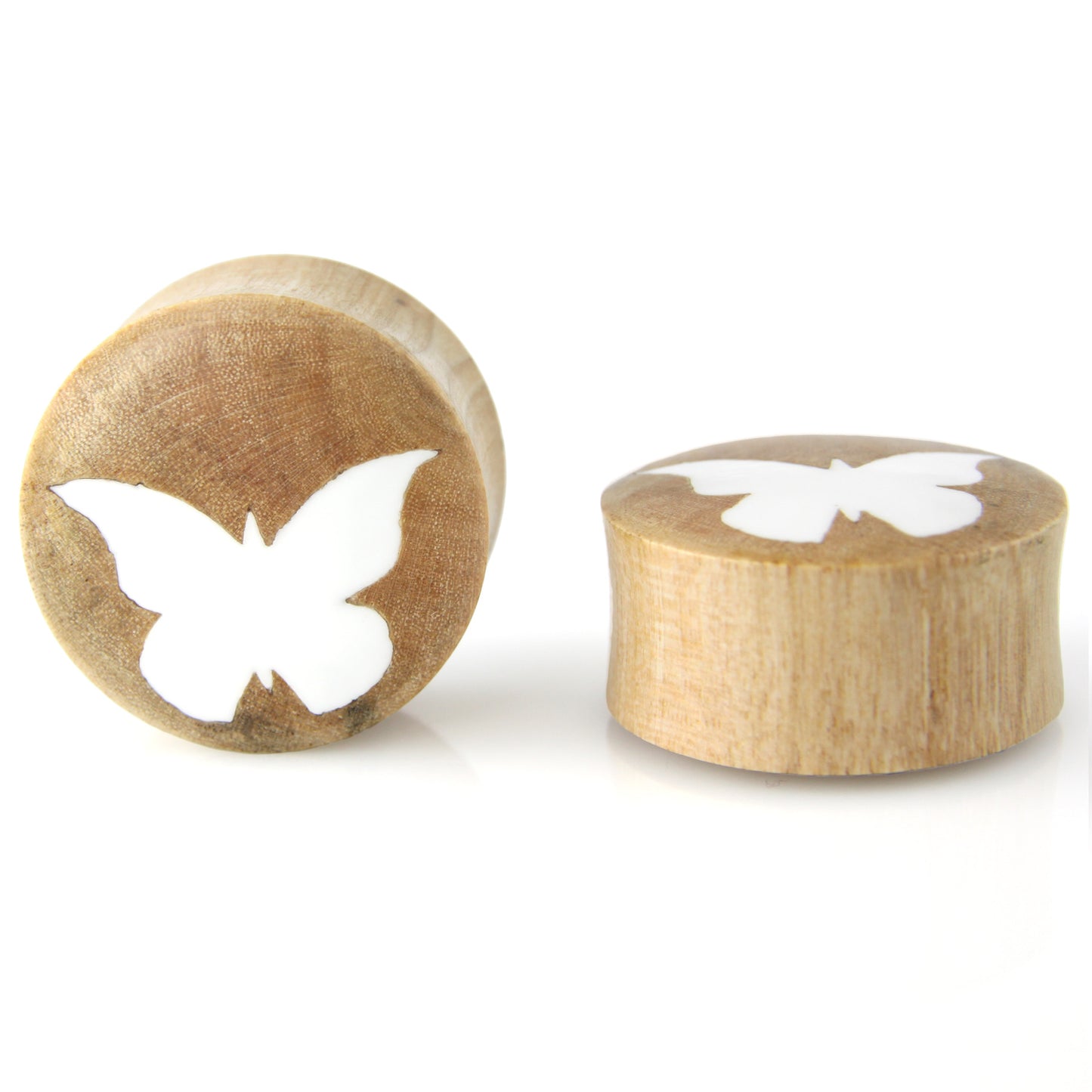 Hand Carved Resin & Wood Butterfly Ear Plugs – image 7 – Evolatree Jewelry