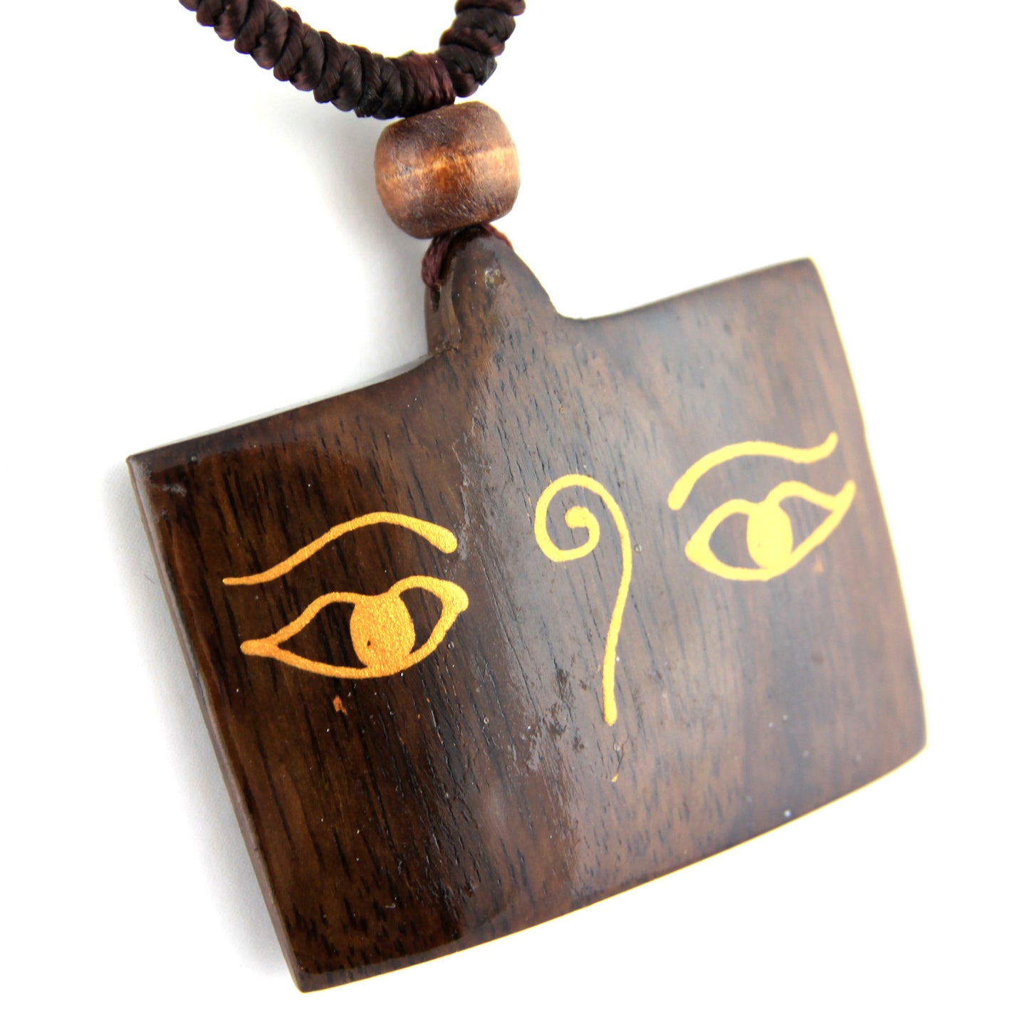 Fractal Midnight Mushroom Tree Face Painted Wood Pendant Necklace – image 2 – Evolatree Jewelry