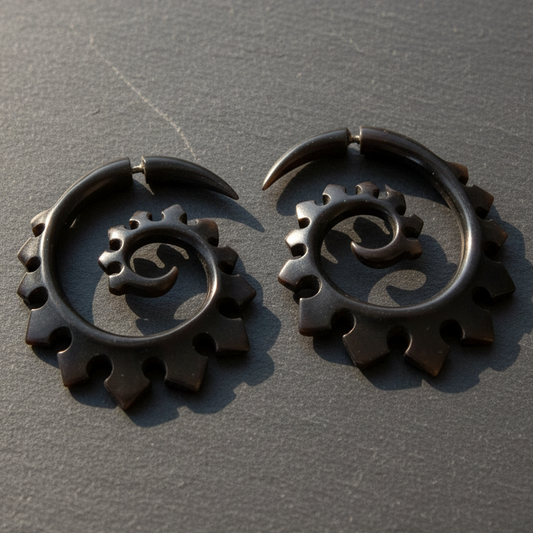 Ninja Swirl Fake Gauge Earrings - Non-Piercing Cheater Plugs