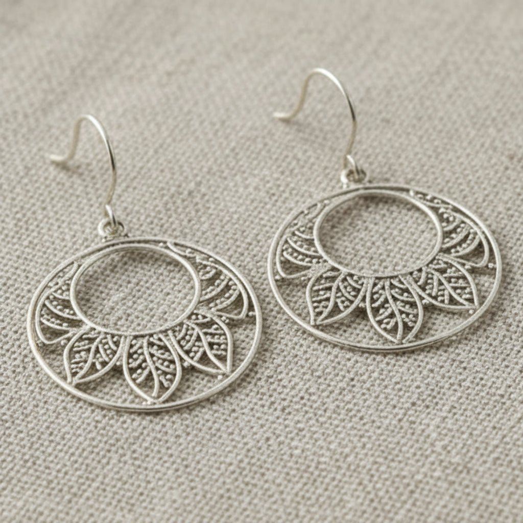 Handcrafted Silver-Plated Small Leaf Hook - Brass Earrings – Evolatree Jewelry