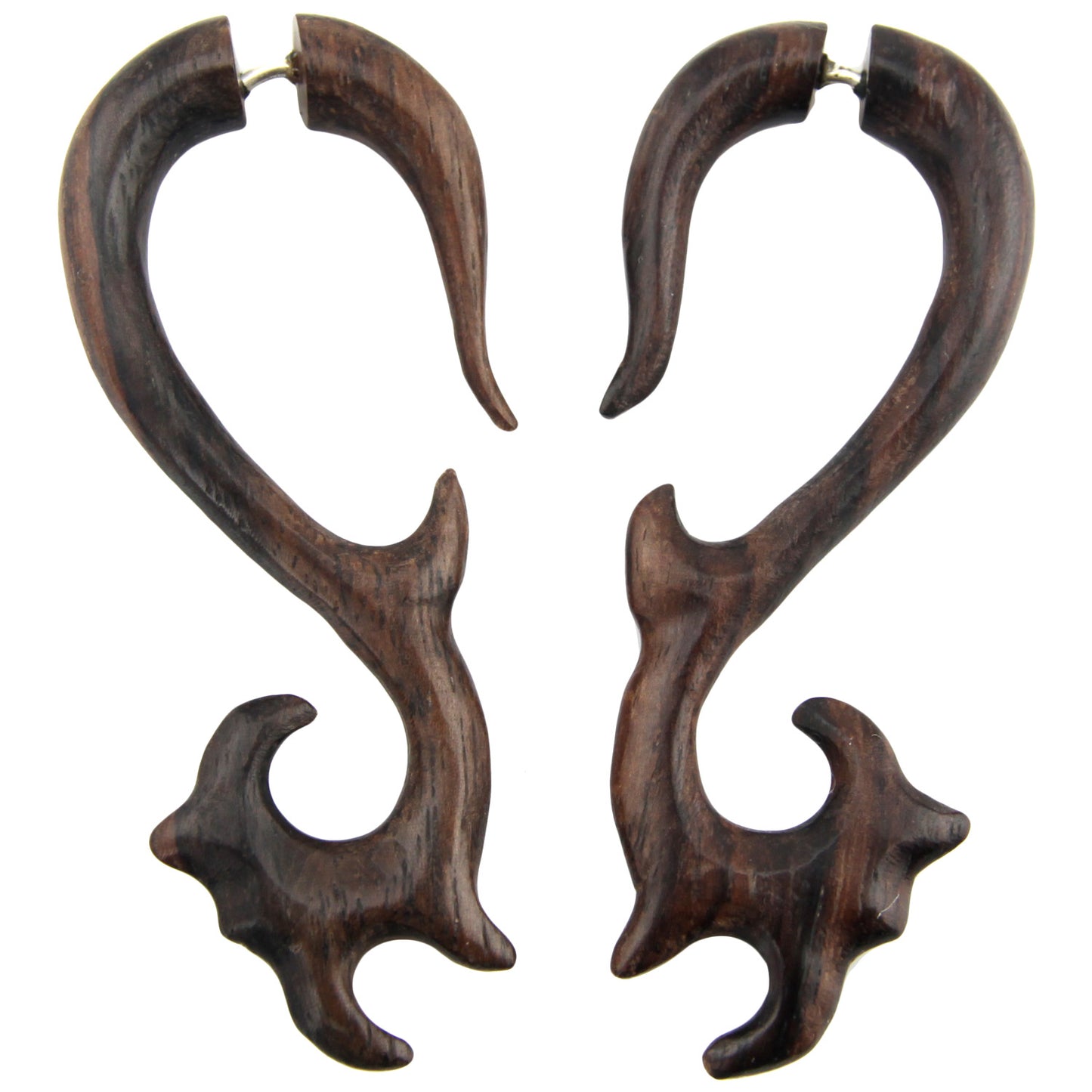 Serrated Swirl Fake Gauge Earrings - Non-Piercing Cheater Plugs – image 4 – Evolatree Jewelry