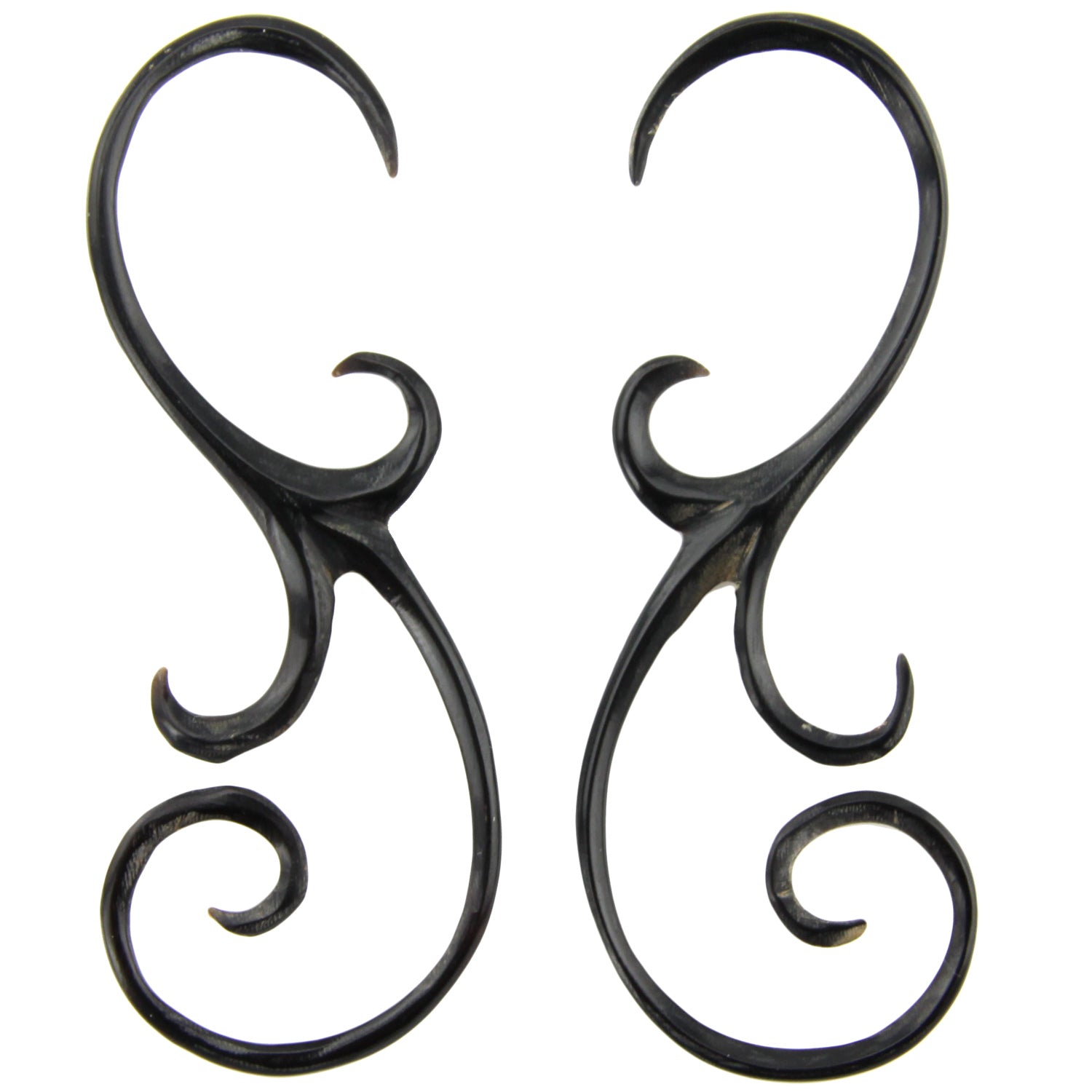 Hand Carved Horn Spiral Filigree Ear Gauges - 2mm / 12g – Evolatree Jewelry