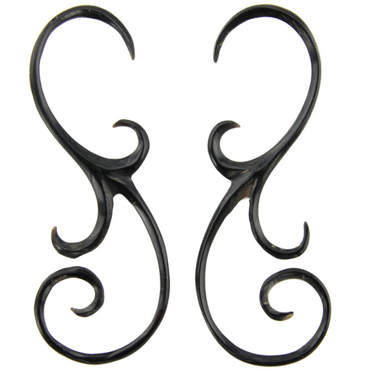 Hand Carved Horn Spiral Filigree Ear Gauges - 2mm / 12g – Evolatree Jewelry