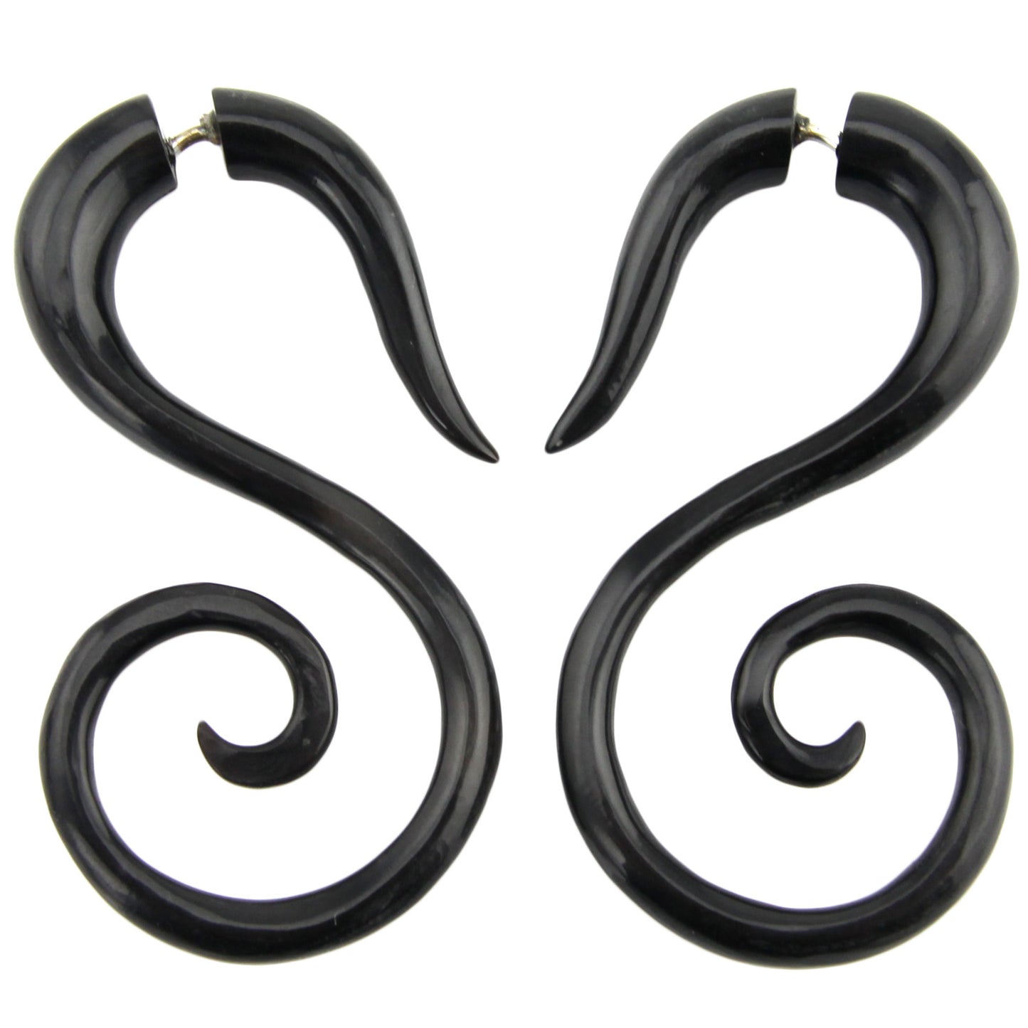 Spiral Swirl Fake Gauge Earrings - Non-Piercing Cheater Plugs – image 3 – Evolatree Jewelry