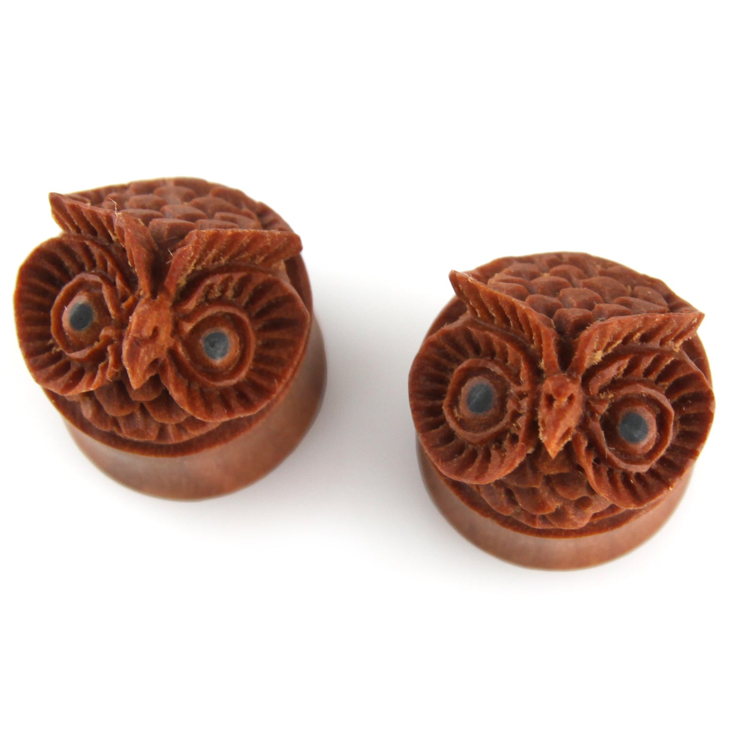 Hand Carved Owl Face Ear Plugs – Evolatree Jewelry