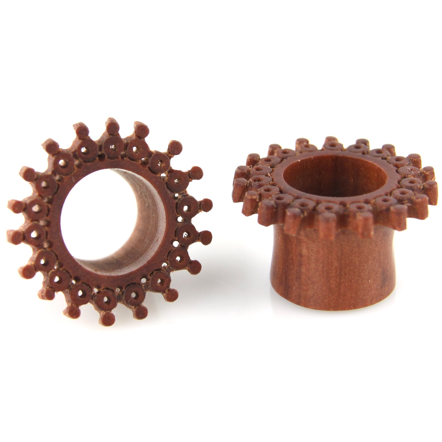 Hand Carved Fractal Sun Ear Plugs – Evolatree Jewelry