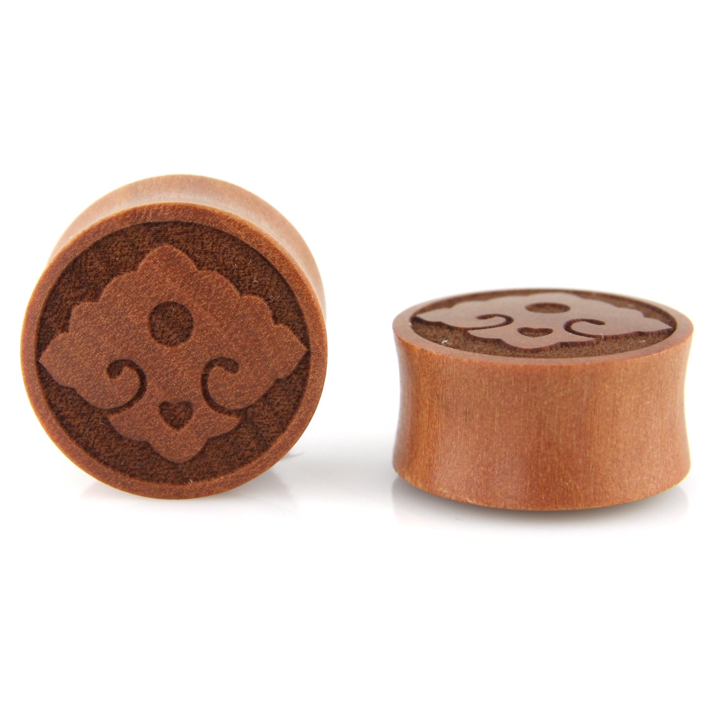 Hand Carved Wood Diamond Mala Ear Plugs – image 5 – Evolatree Jewelry