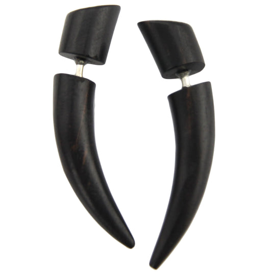 Curved Ear Spike Fake Gauge Earrings - Non-Piercing Cheater Plugs – Evolatree Jewelry