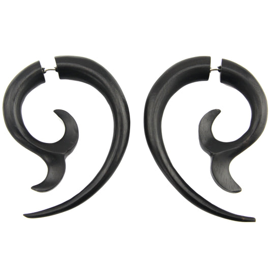 Spiral Flare Fake Gauge Earrings - Non-Piercing Cheater Plugs – Evolatree Jewelry