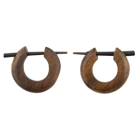 Hand Carved Sono Wood Small Hoop Earrings – Evolatree Jewelry