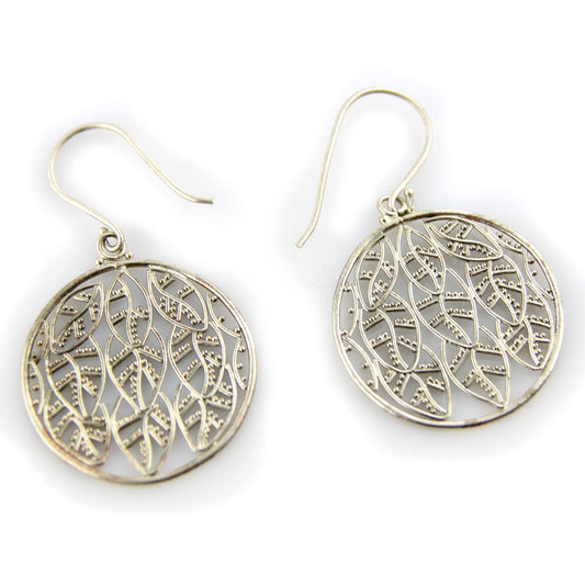 Handcrafted Silver-Plated Small Leaf Hook - Brass Earrings – Evolatree Jewelry