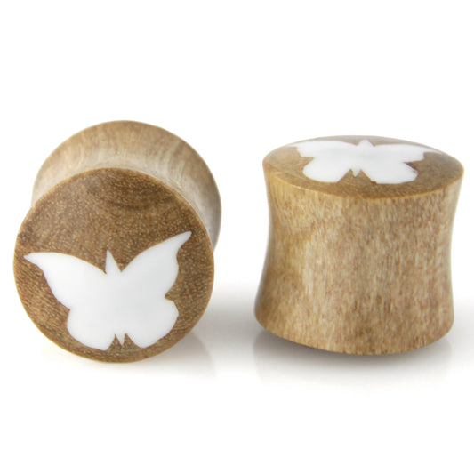 Hand Carved Resin & Wood Butterfly Ear Plugs – Evolatree Jewelry