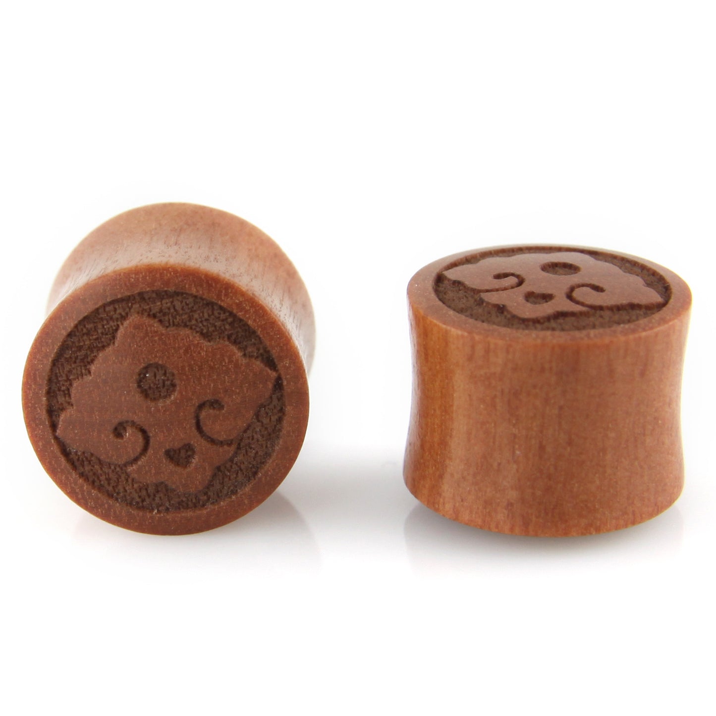 Hand Carved Wood Diamond Mala Ear Plugs – image 2 – Evolatree Jewelry