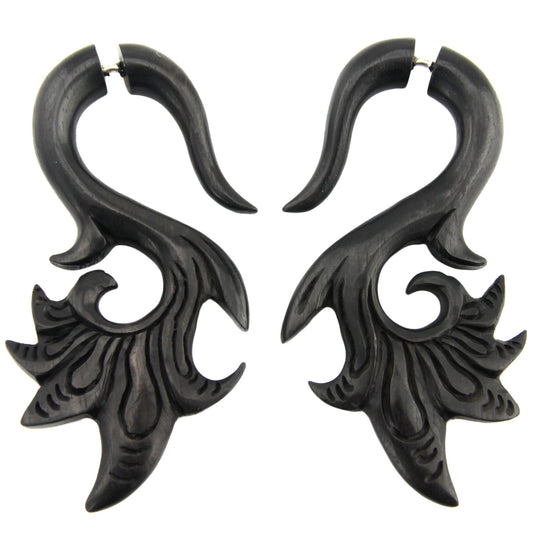 Feather Flare Fake Gauge Earrings - Non-Piercing Cheater Plugs – Evolatree Jewelry