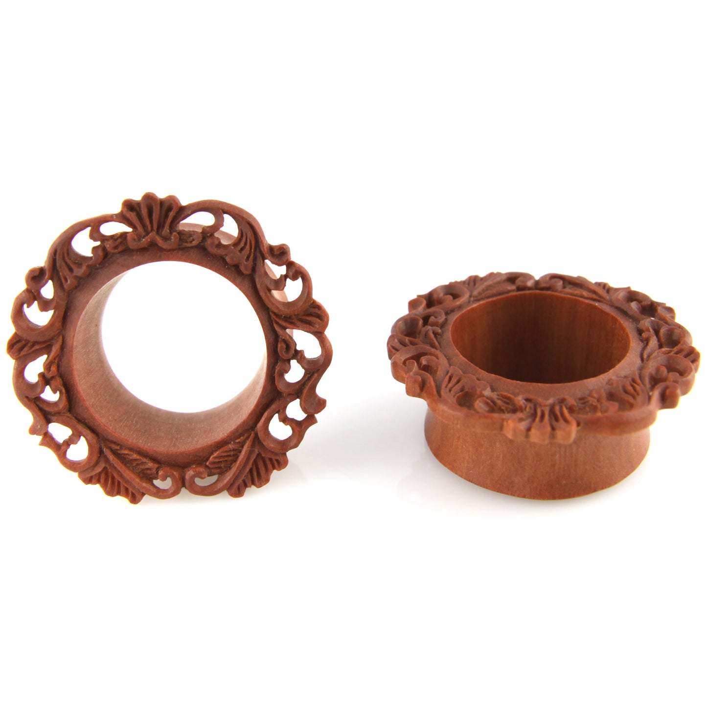 Hand Carved Filigree Garden Ear Plugs – image 6 – Evolatree Jewelry
