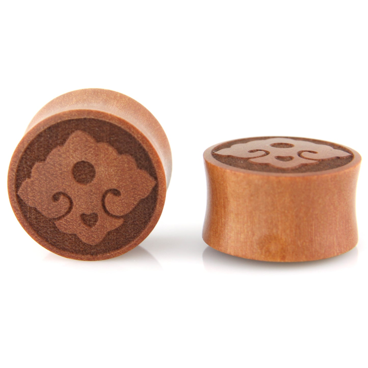 Hand Carved Wood Diamond Mala Ear Plugs – image 4 – Evolatree Jewelry