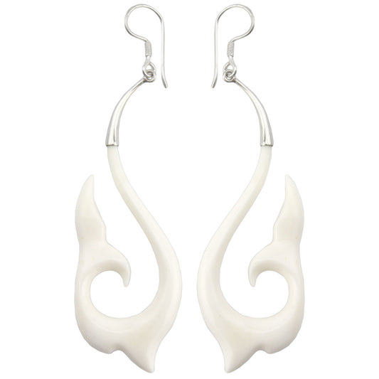 Celtic Flame - Bone & Silver Earrings – Evolatree Jewelry