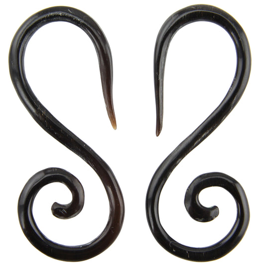 Hand Carved Horn Double Spiral Ear Gauges - 3mm / 8g – Evolatree Jewelry