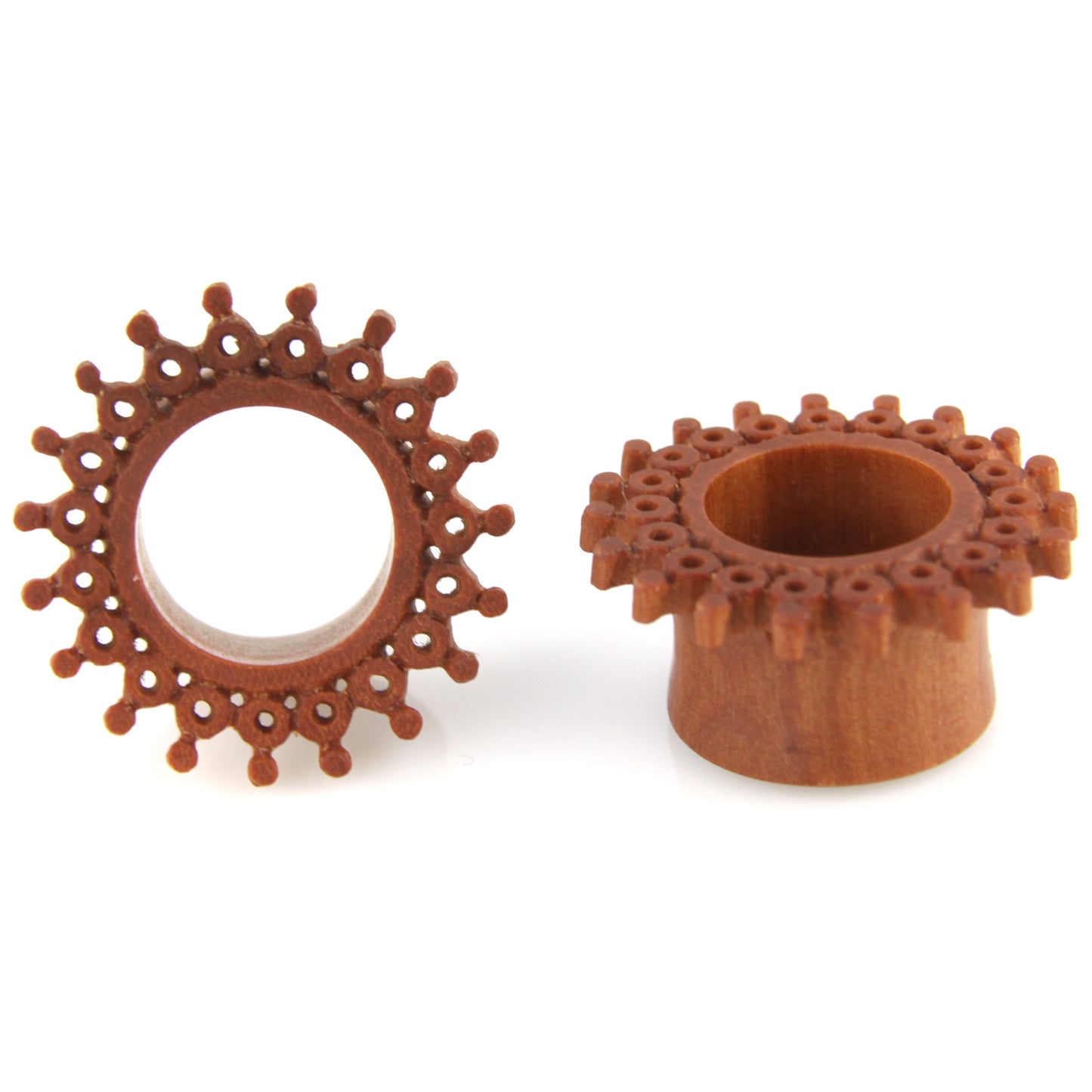 Hand Carved Fractal Sun Ear Plugs – image 3 – Evolatree Jewelry