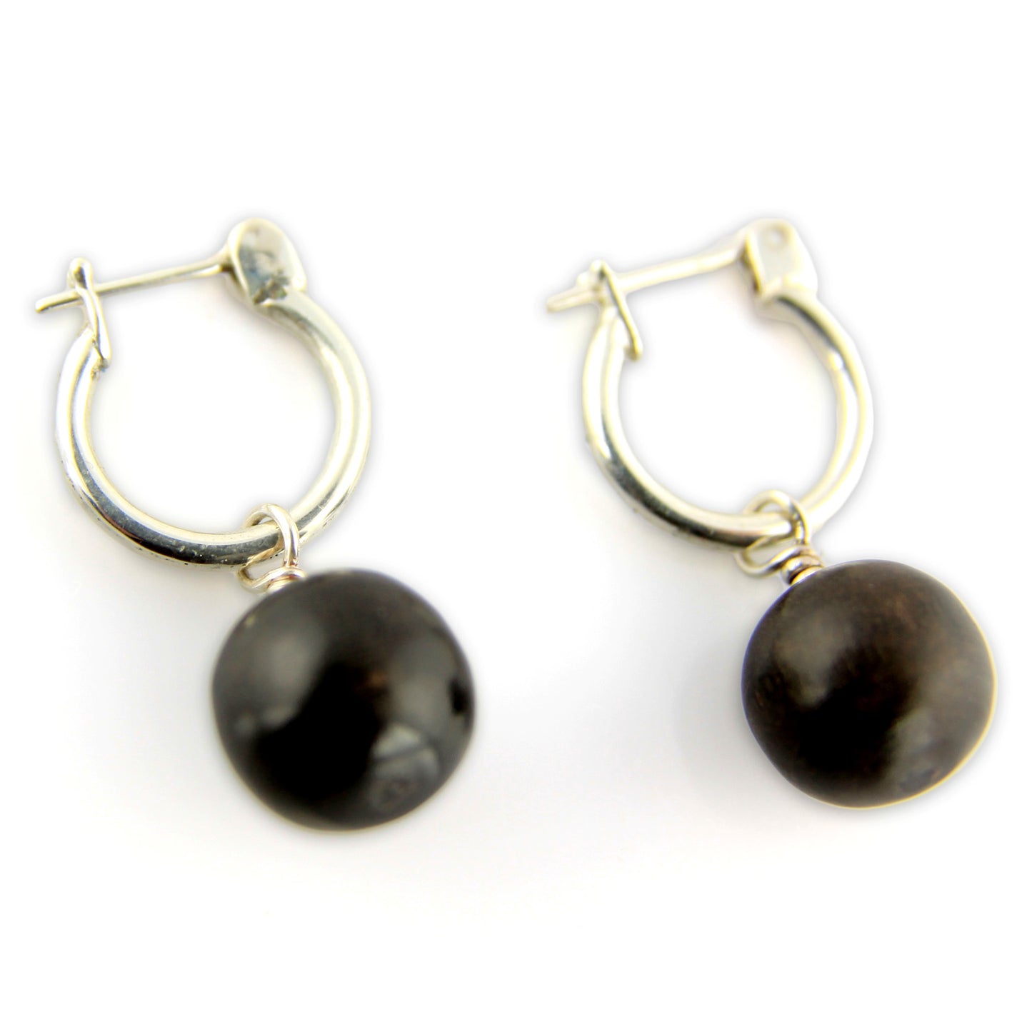 Handcrafted Silver and Wood Hoop Earrings – image 2 – Evolatree Jewelry