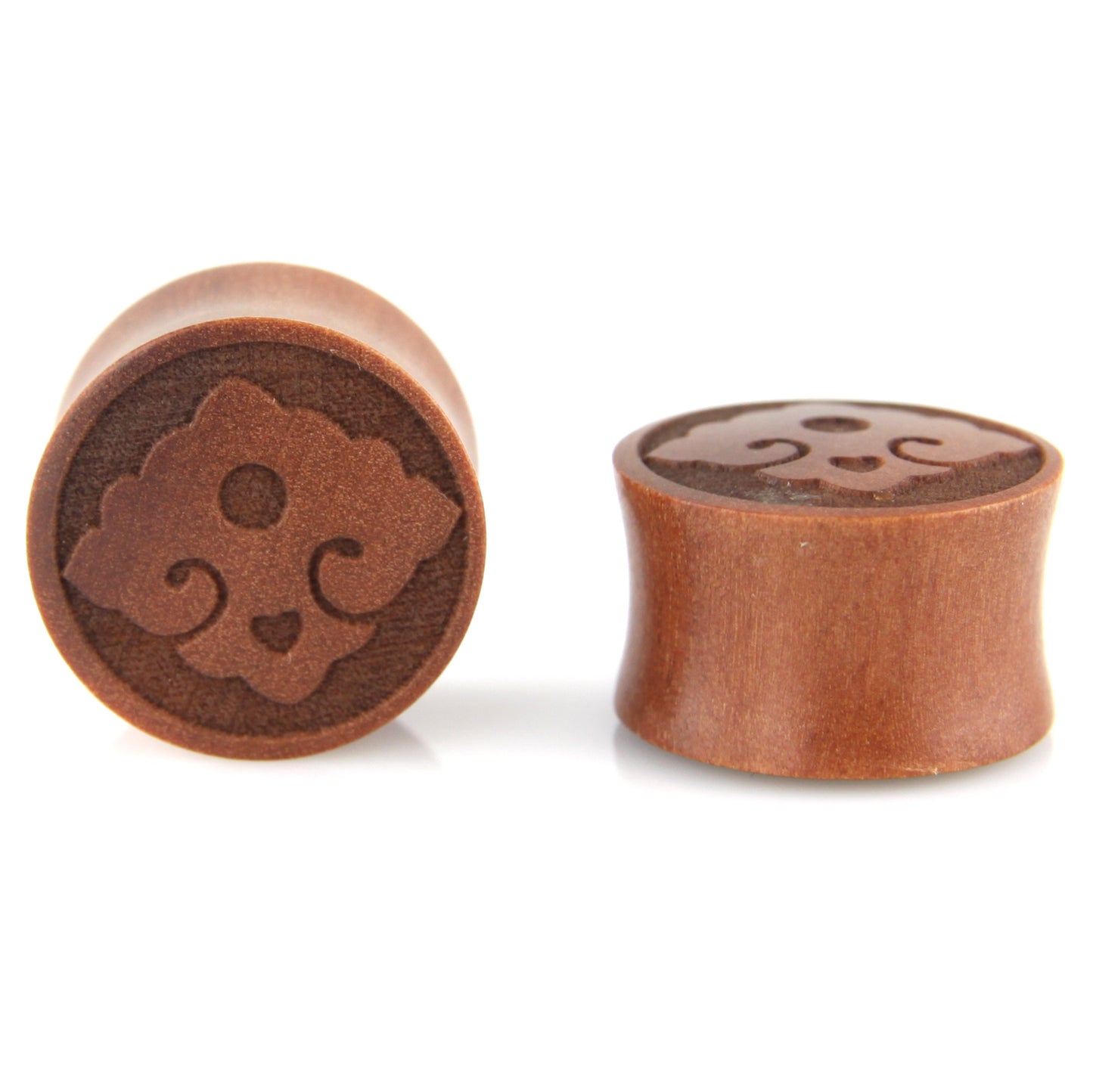 Hand Carved Wood Diamond Mala Ear Plugs – image 3 – Evolatree Jewelry