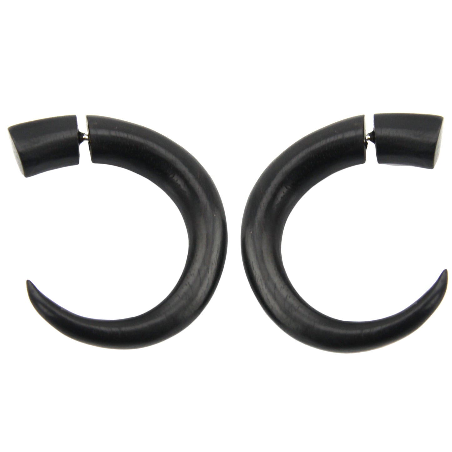 Curved Hook Ear Spike Fake Gauge Earrings - Non-Piercing Cheater Plugs – Evolatree Jewelry
