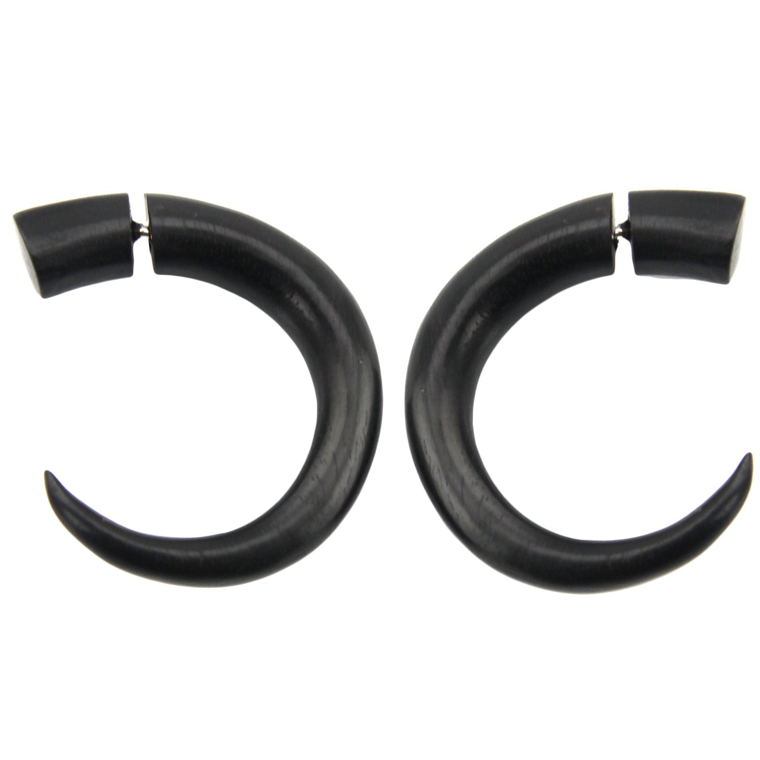 Curved Hook Ear Spike Fake Gauge Earrings - Non-Piercing Cheater Plugs – Evolatree Jewelry