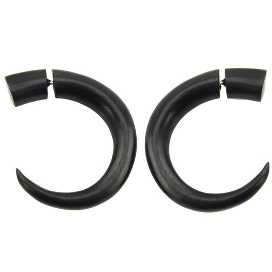 Curved Hook Ear Spike Fake Gauge Earrings - Non-Piercing Cheater Plugs – Evolatree Jewelry