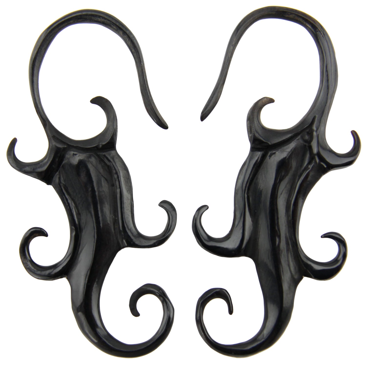 Hand Carved Horn Gecko Flower Ear Gauges - 2mm / 12g – Evolatree Jewelry