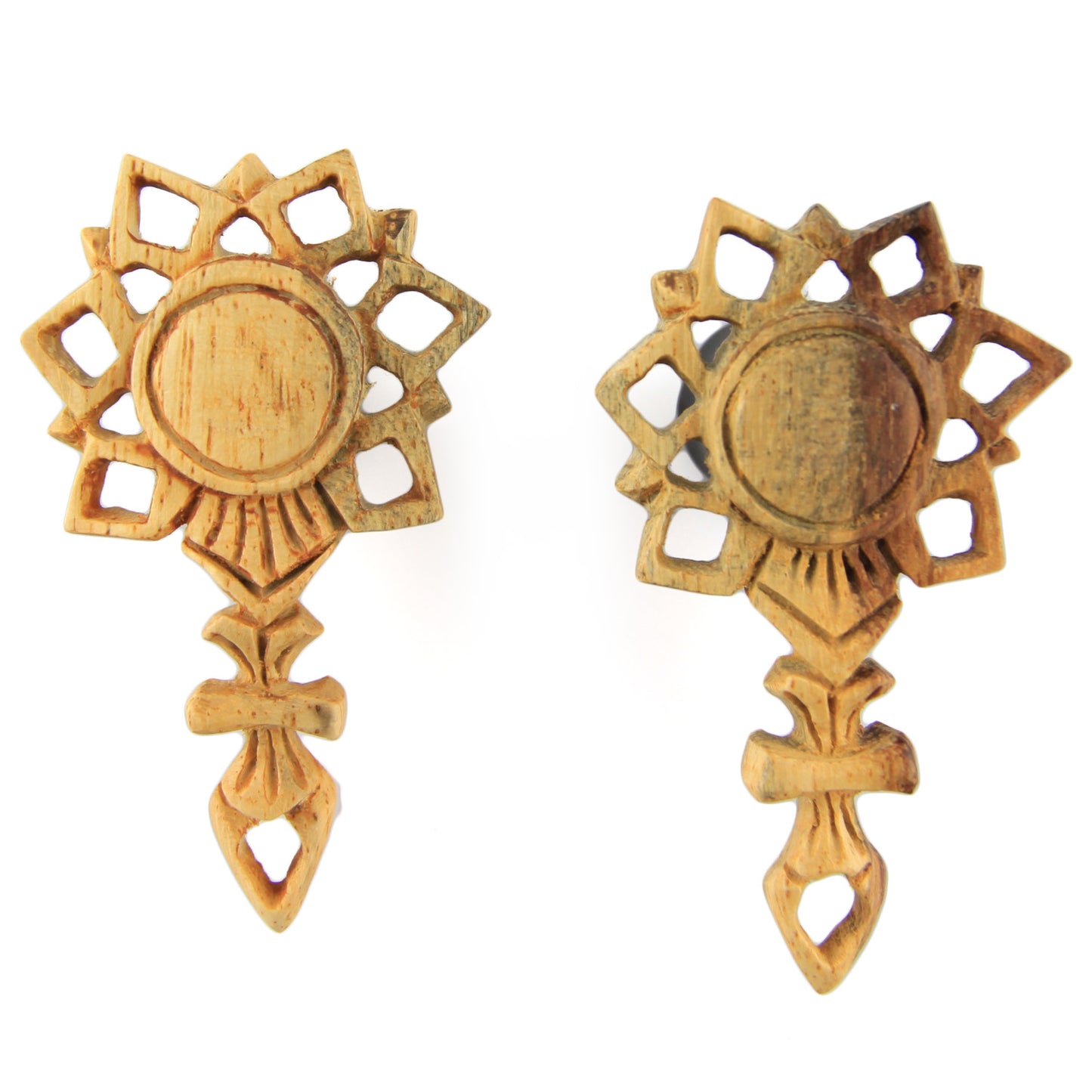 Hand Carved Wood & Horn Crest Ear Plugs - 12mm / 1/2 – Evolatree Jewelry