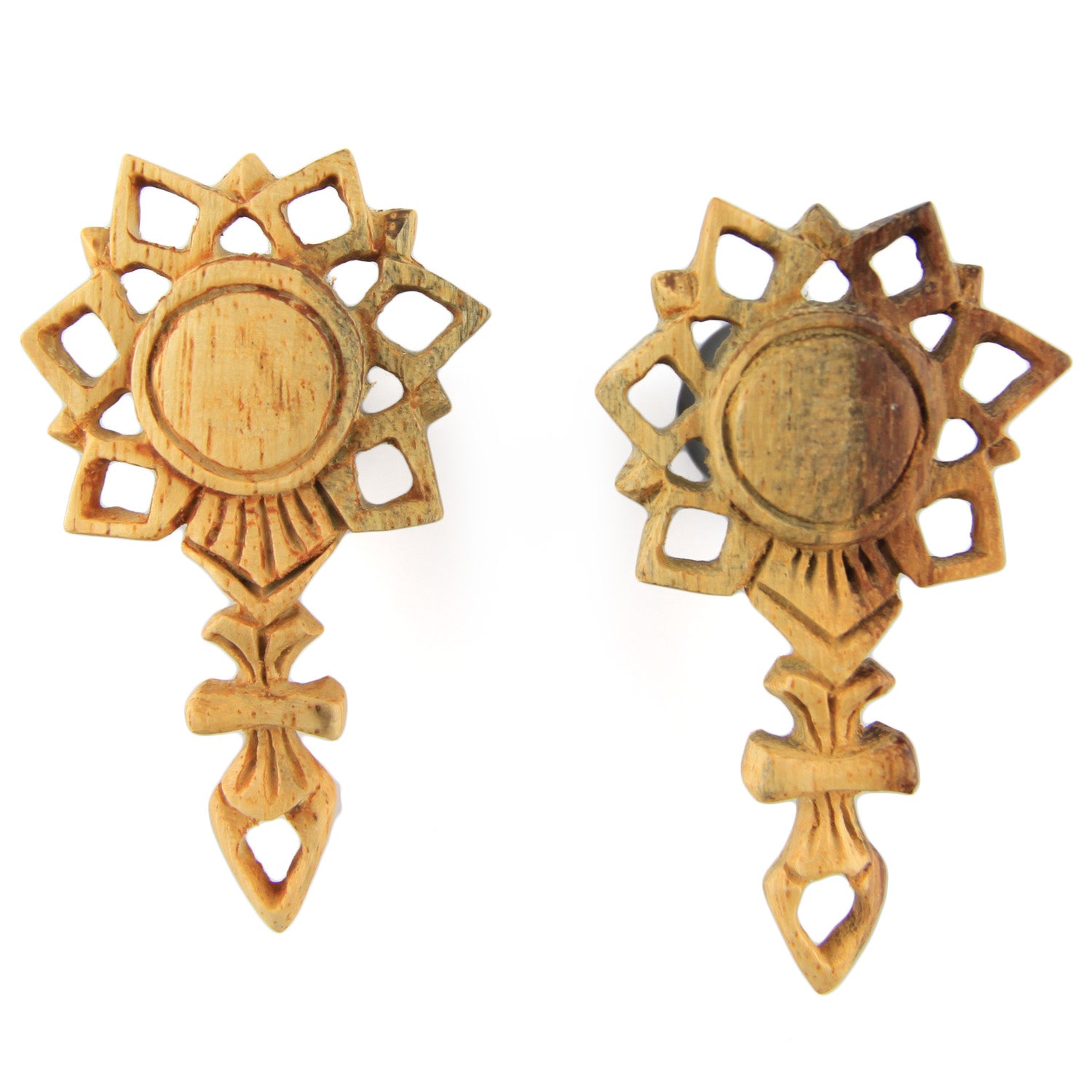 Hand Carved Wood & Horn Crest Ear Plugs - 12mm / 1/2 – Evolatree Jewelry