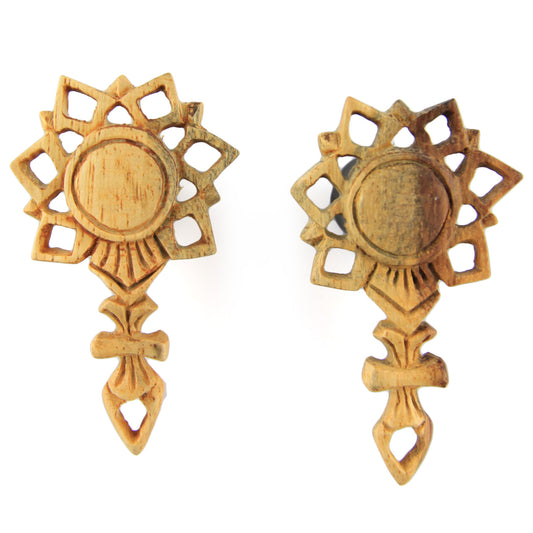 Hand Carved Wood & Horn Crest Ear Plugs - 12mm / 1/2 – Evolatree Jewelry