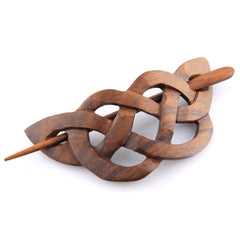 Evolatree Natural Hair Barrettes for Women and Men - Handmade Wood Barrette Hair Pin - Unique Wooden Hair Styling Accessories - 4" (Celtic Butterfly)