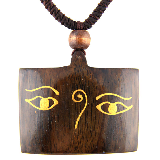 Fractal Midnight Mushroom Tree Face Painted Wood Pendant Necklace – Evolatree Jewelry